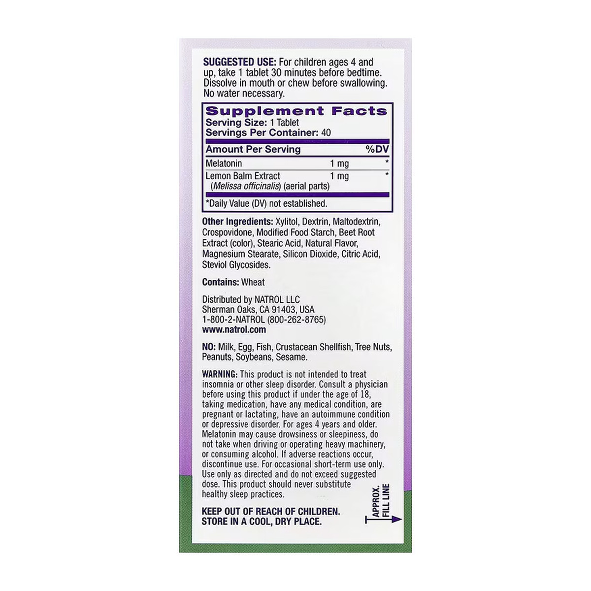 Kids Melatonin 1mg - 40 tabs. Фото 2