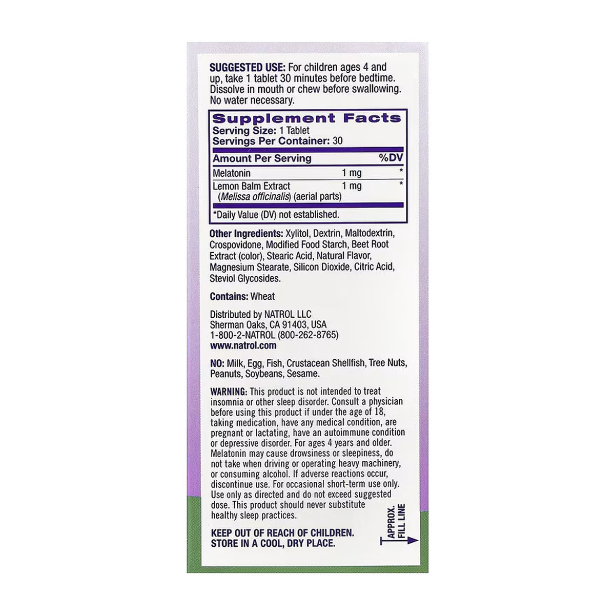 Kids Melatonin 1mg - 30 tabs. Фото 2