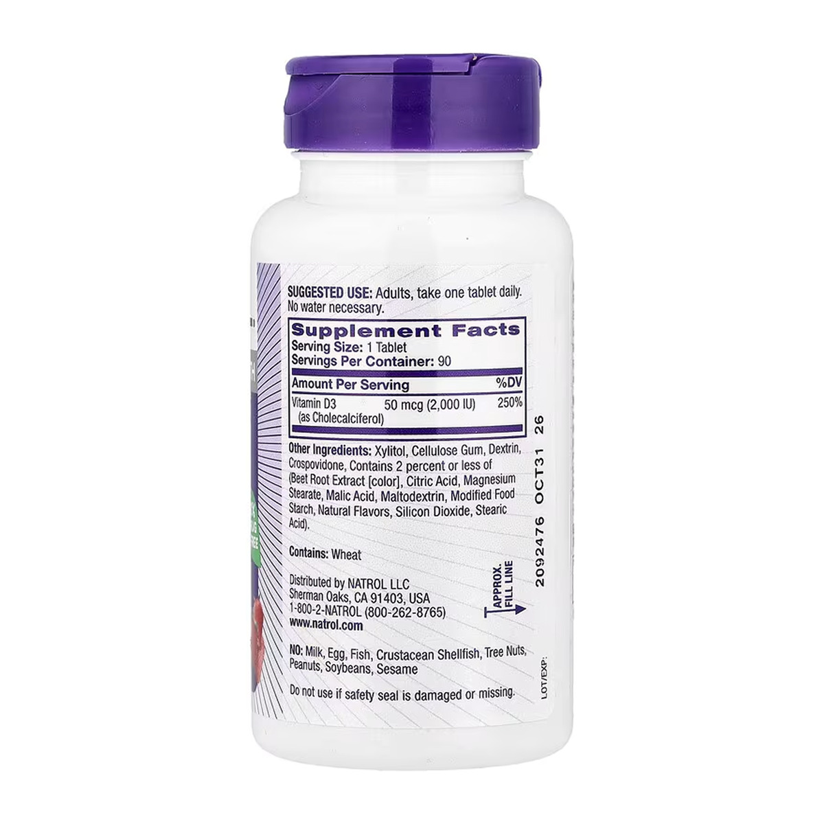 Vitamin D3 2,000 IU Fast Dissolve - 90 tabs. Фото 2