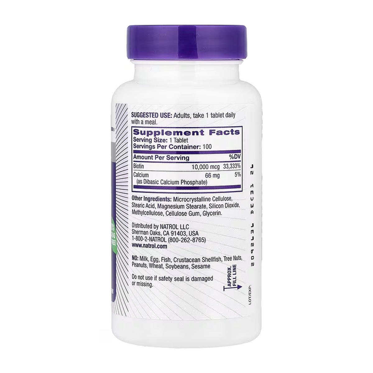 Biotin 10,000mcg - 100 tabs. Фото 4