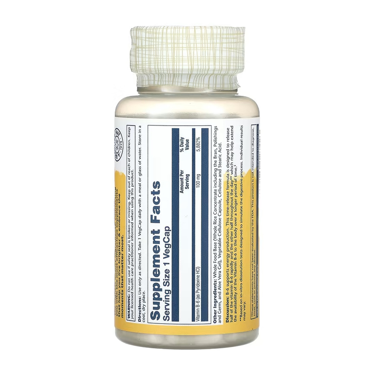 Vitamin B-6 Timed-Release 100mg - 60 vcaps. Фото 2