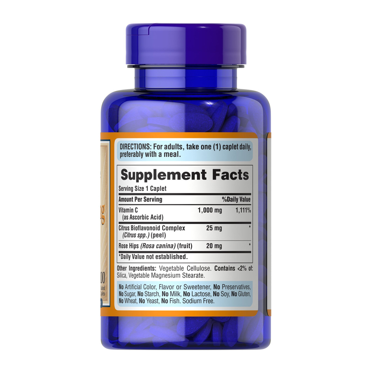 Vitamin C-1000 mg with Bioflavonoids & Rose Hips - 100 caps. Фото 4