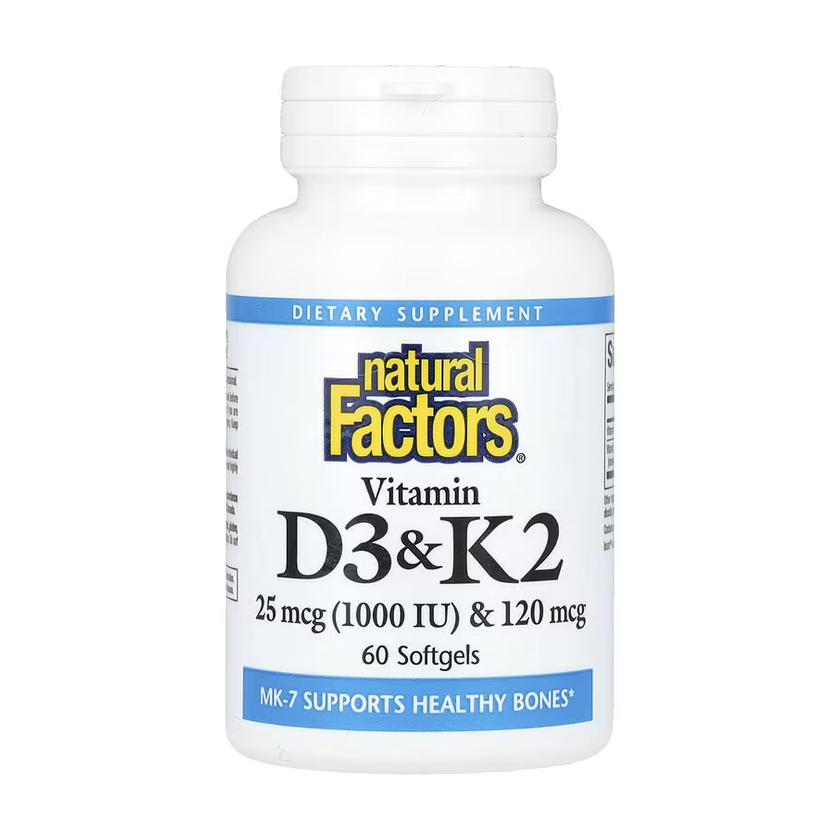 Vitamin D3 & K2 25 mcg (1000 IU) & 120 mcg - 60 softgels. Фото 3
