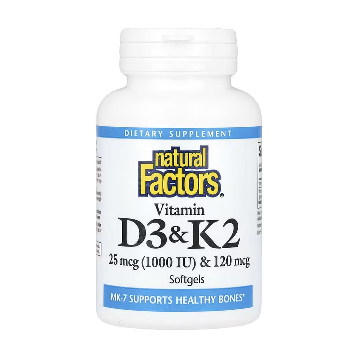 Vitamin D3 & K2 25 mcg (1000 IU) & 120 mcg - 120 softgels. Фото 3