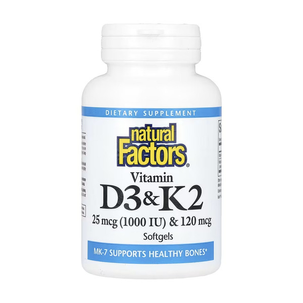 Vitamin D3 & K2 25 mcg (1000 IU) & 120 mcg - 120 softgels. Фото 3