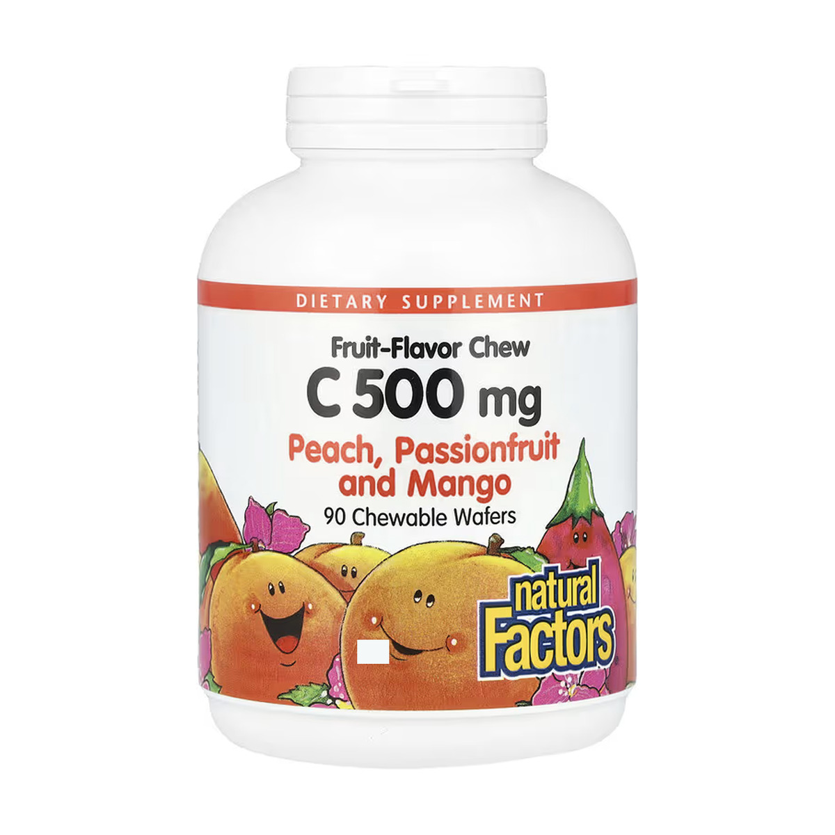 Vitamin C 500 mg - 90 Chewable Wafers Peach Passion Fruit and Mango. Фото 3