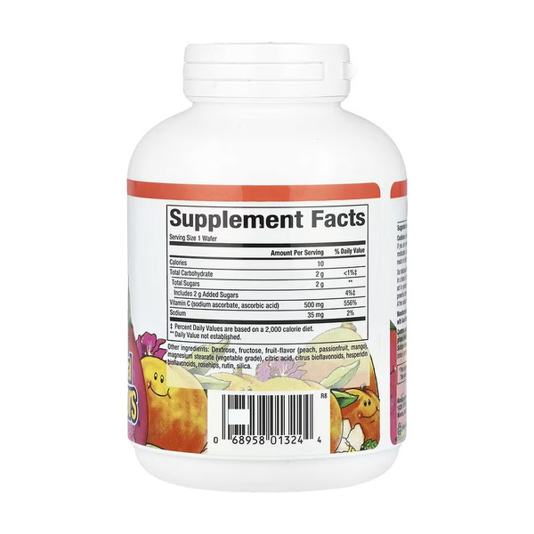 Vitamin C 500 mg - 90 Chewable Wafers Peach Passion Fruit and Mango. Фото 2