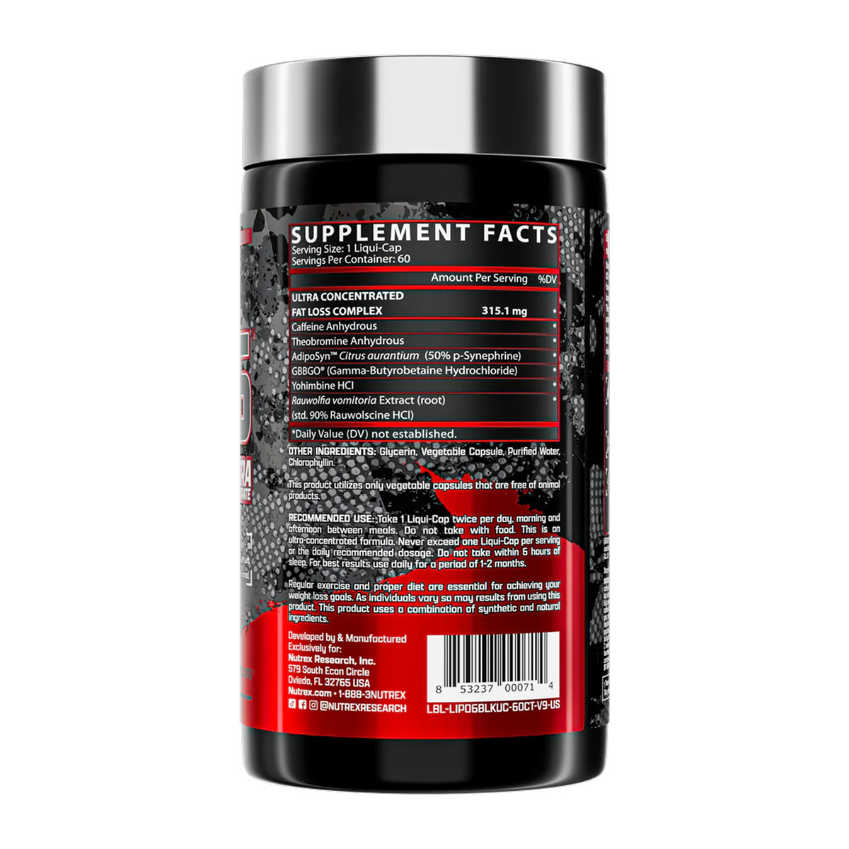 Lipo-6 Black UC - 60 liquid caps. Фото 2