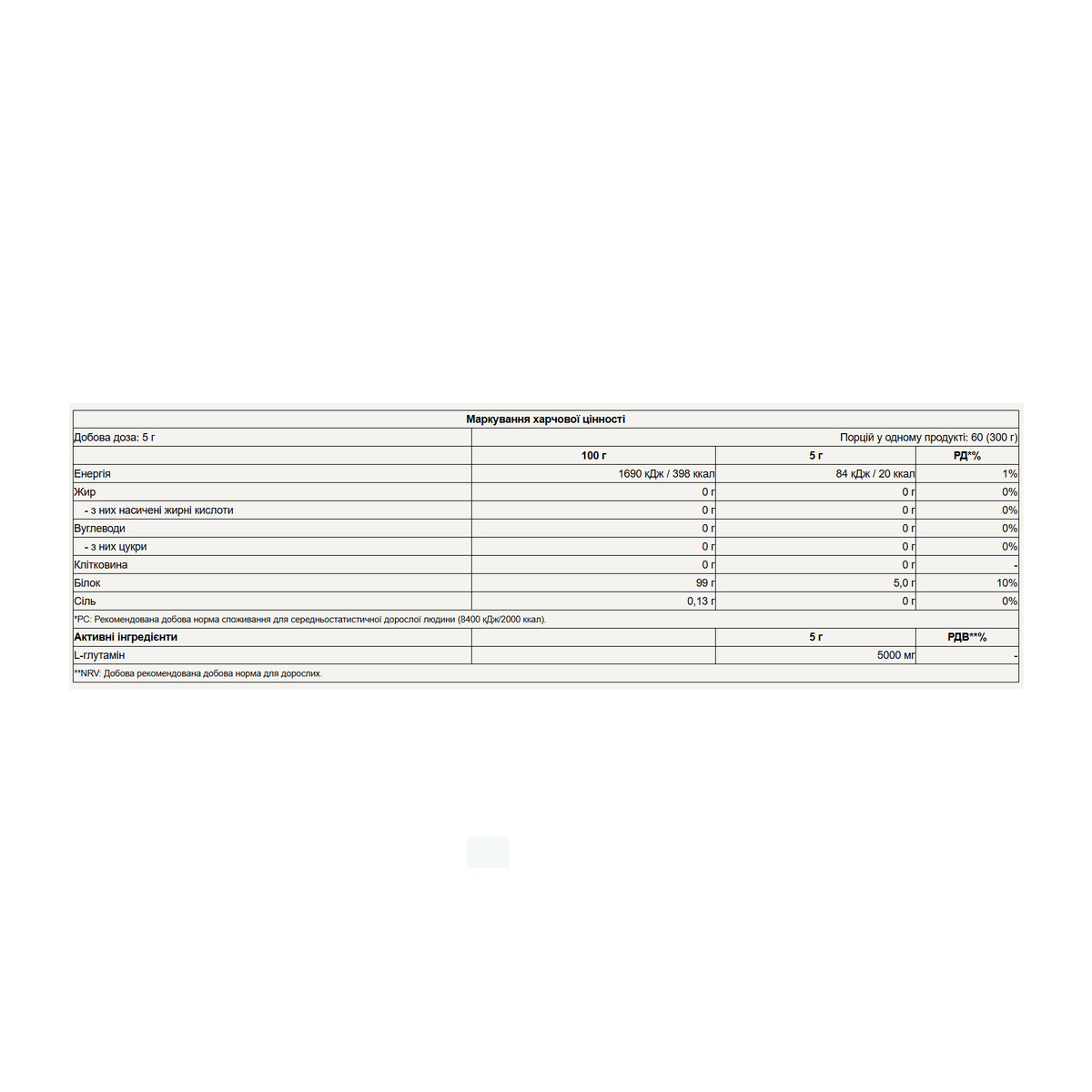 Glutamine - 300g Unflavored. Фото 4