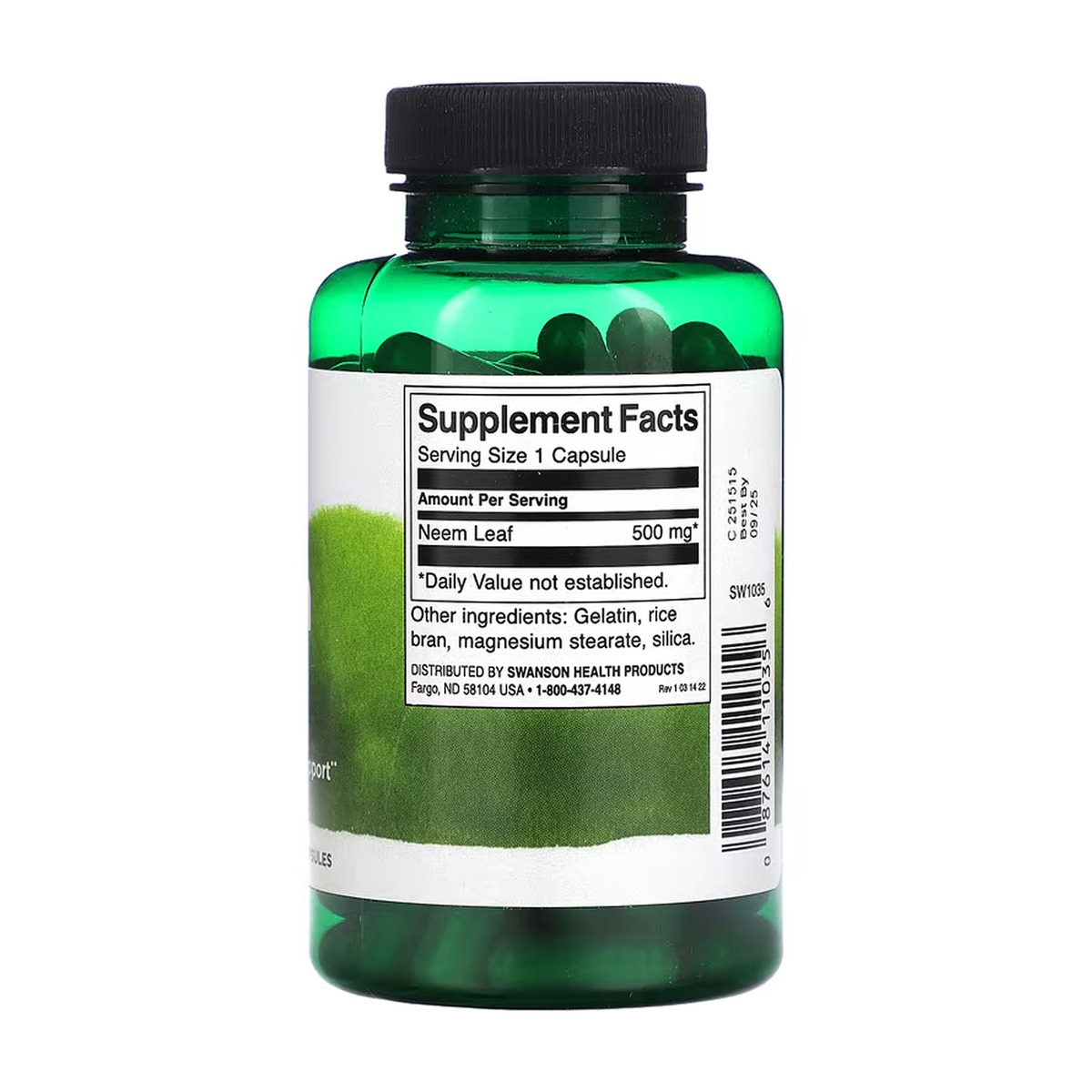 Neem Leaf 500 mg - 100 caps. Фото 4