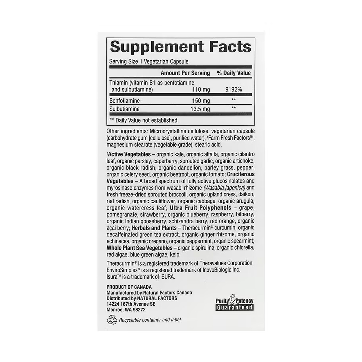 BioCoenzymated Benfotiamine - 30 caps. Фото 2