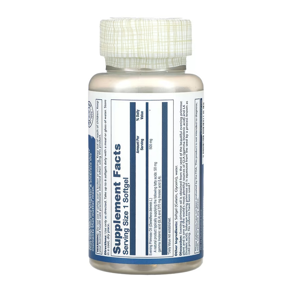 High Potency Evening Primrose 500mg - 90 softgels. Фото 2