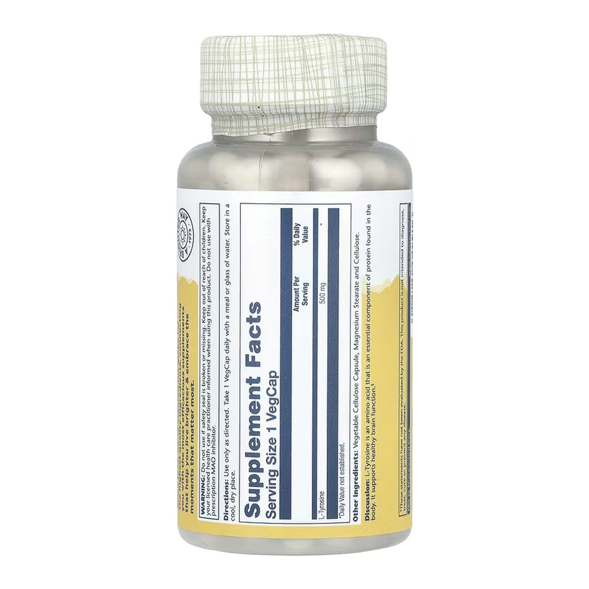 L-Tyrosine 500mg - 100 vcaps. Фото 2