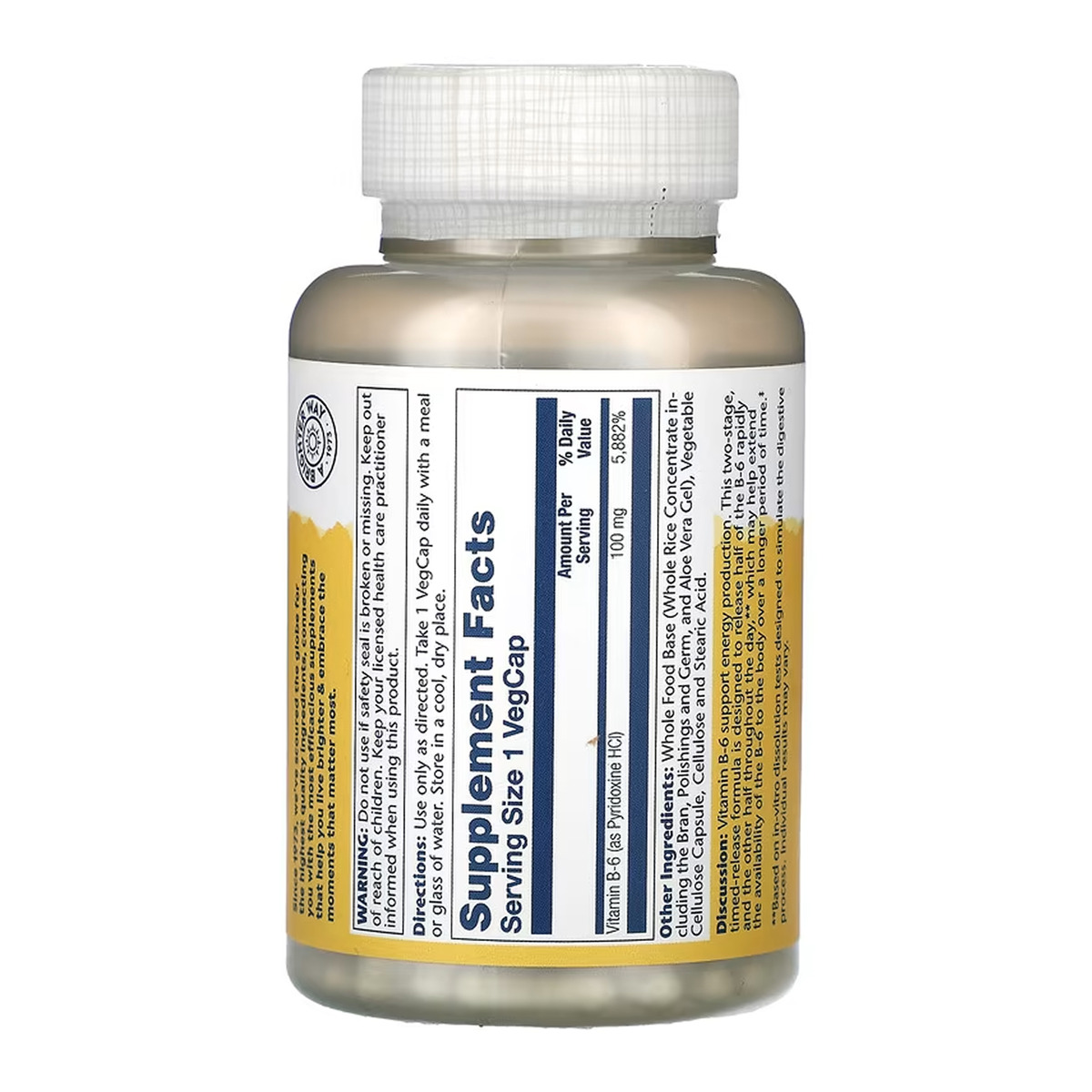 Vitamin B-6 100mg - 120 vcaps. Фото 2