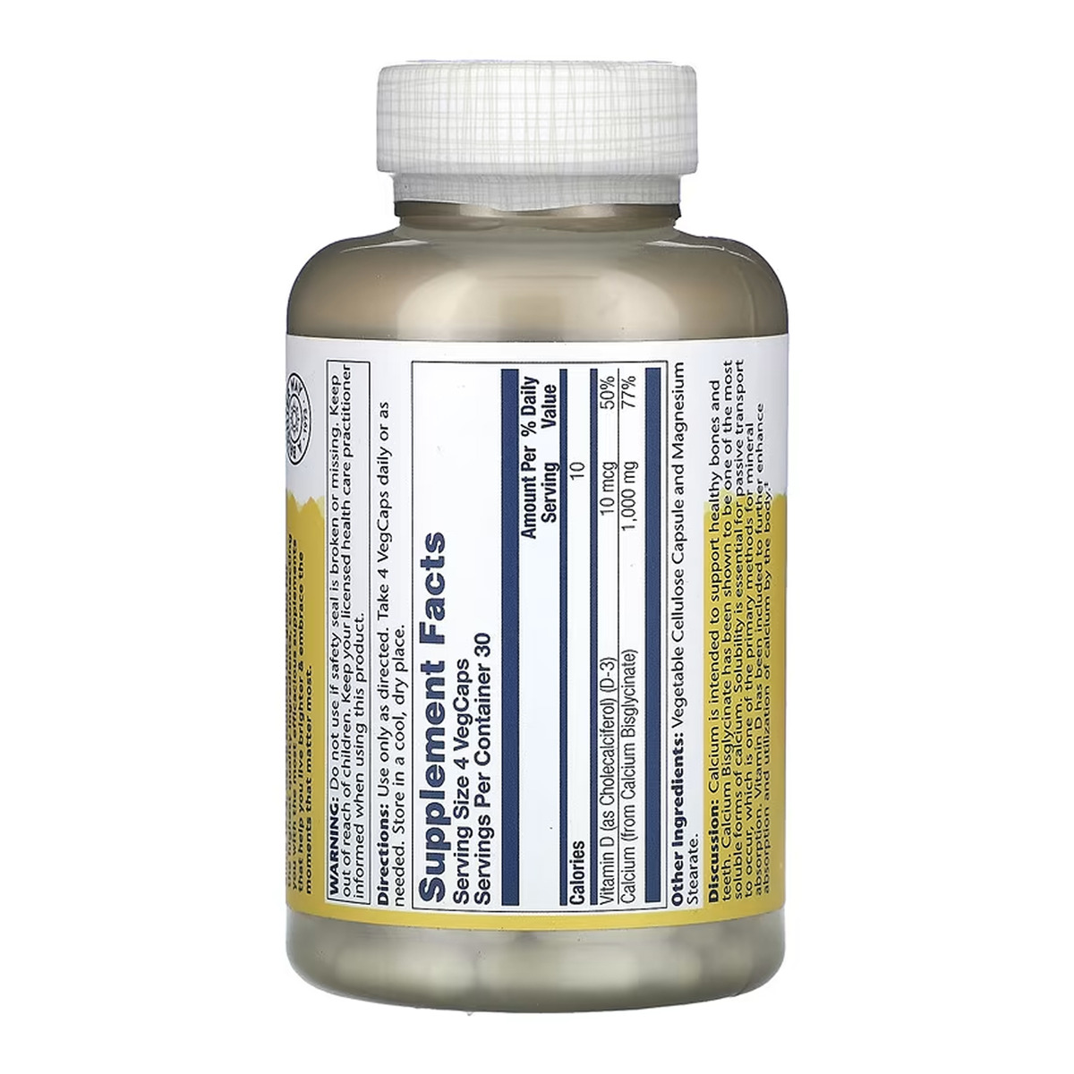 Calcium Bisglycinate with Vitamin D-3 1000mg - 120 vcaps. Фото 2