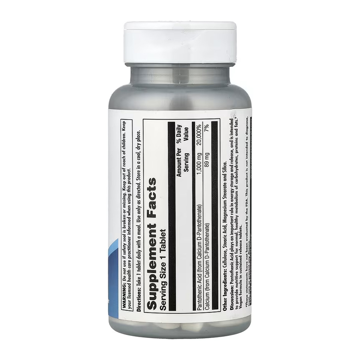 Pantothenic Acid Sustained Release 1000mg - 50 tabs. Фото 2