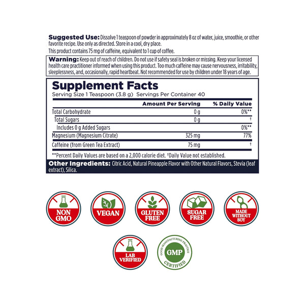 Energy Magnesium Powder - 153g Pineapple. Фото 2