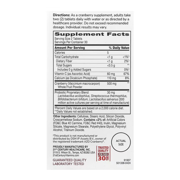 Cranberry + Probiotic - 60 tabs. Фото 2