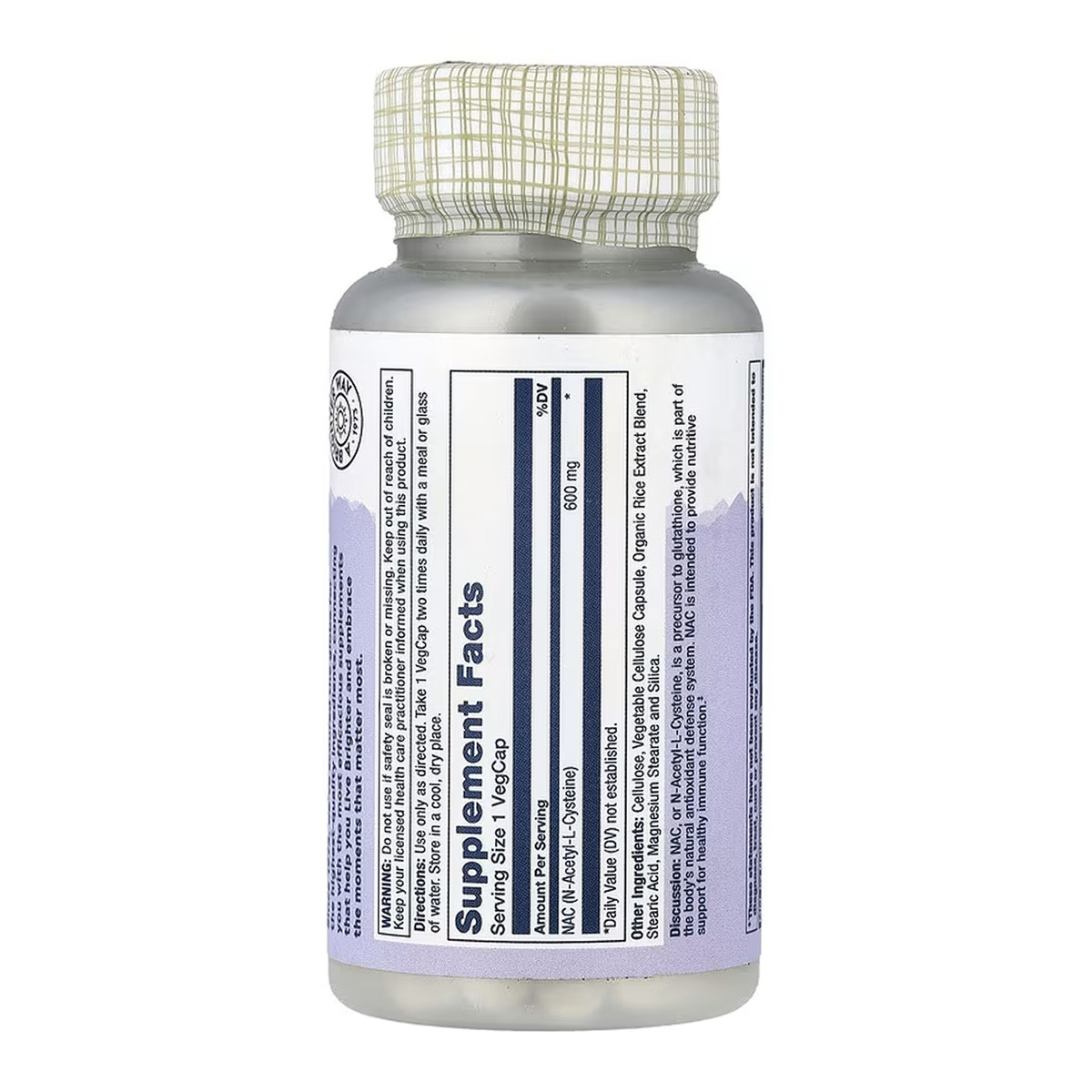 NAC (N-Acetyl-L-Cysteine) 600mg - 60 vcaps. Фото 2