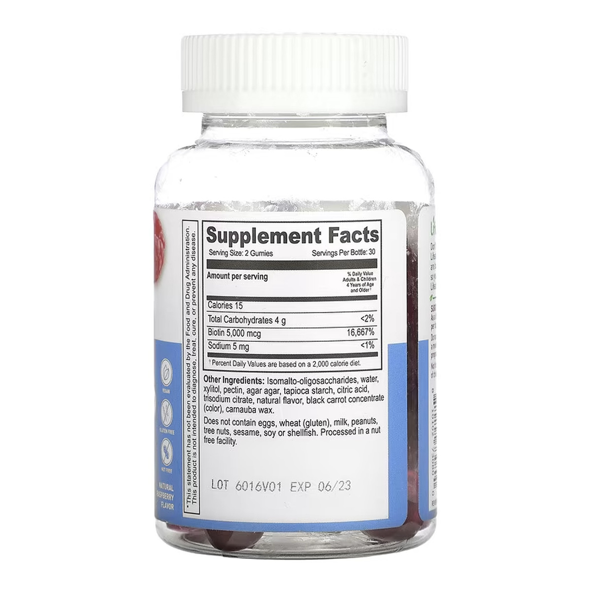 Biotin 5,000mcg Kids Sugar Free - 60 gummies. Фото 2