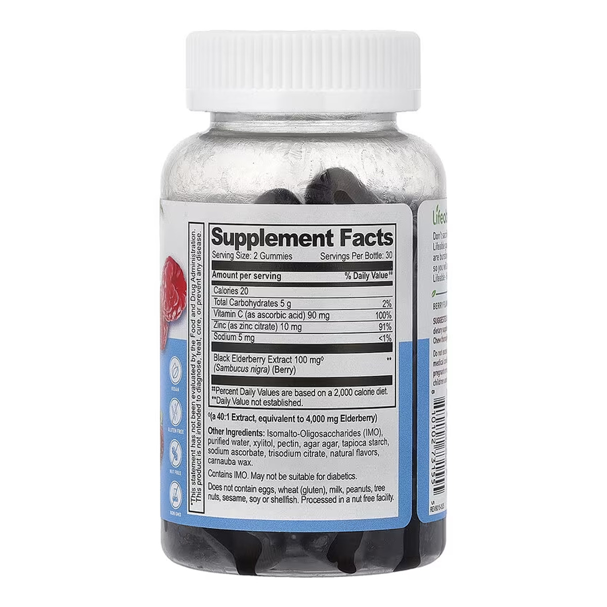 Sambucus Elderberry + Vitamin C and Zinc Kids Sugar Free - 60 gummies. Фото 2