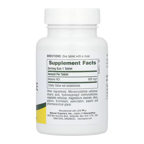 Betaine Hydrochloride 600mg - 90 tabs. Фото 2