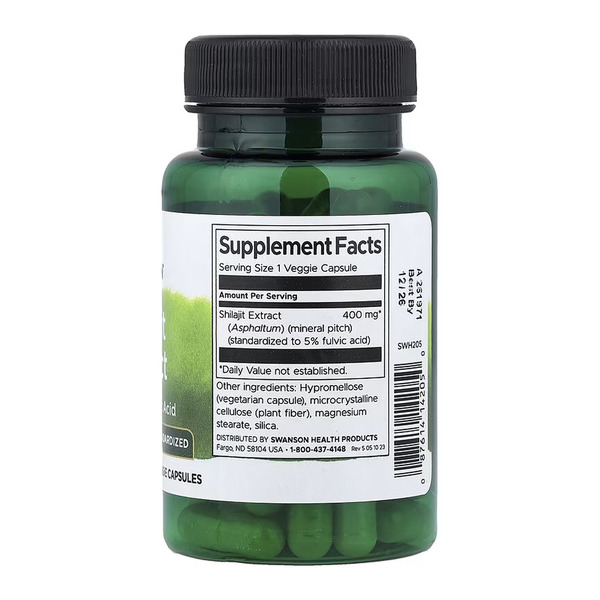 Shilajit Extract Standardized 400 mg - 60 vcaps. Фото 2