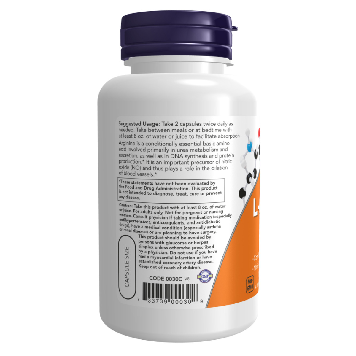 L-Arginine 500mg - 100caps. Фото 3