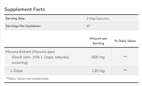 Dopa Mucuna - 90vcaps. Фото 2