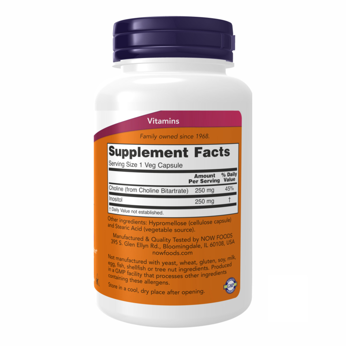 Choline & Inositol 250/250mg - 100 vcaps. Фото 2