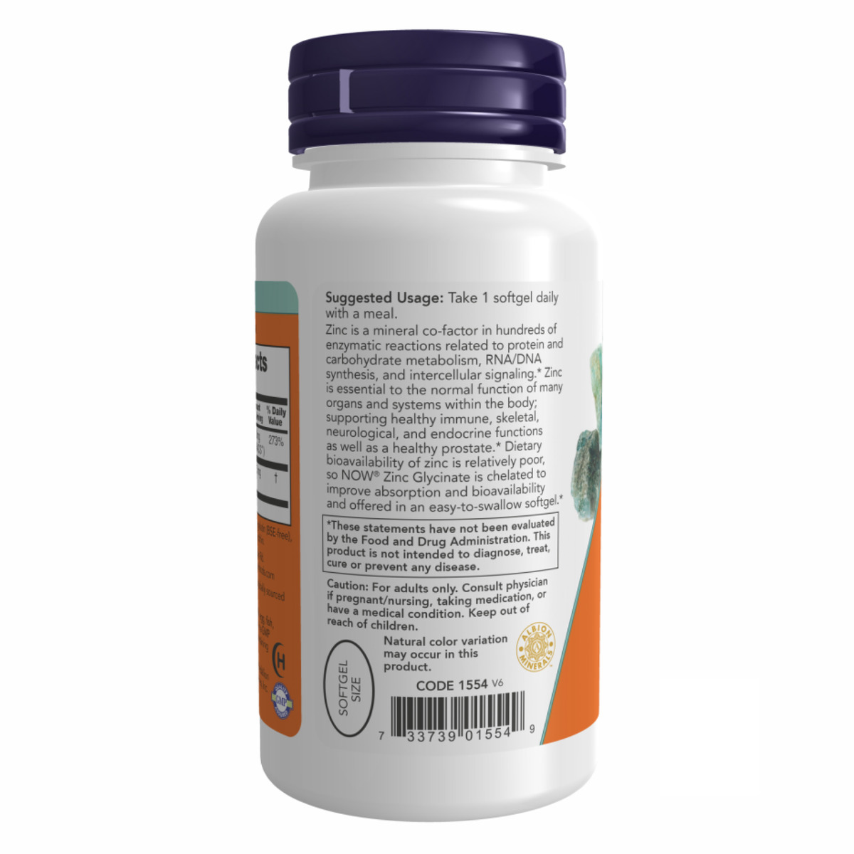 Zinc Glycinate 30mg - 120 sgels. Фото 3
