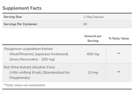 Resveratrol 200 mg - 60 vcaps. Фото 2