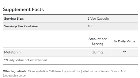 Melatonin 10 mg - 100 vcaps. Фото 2