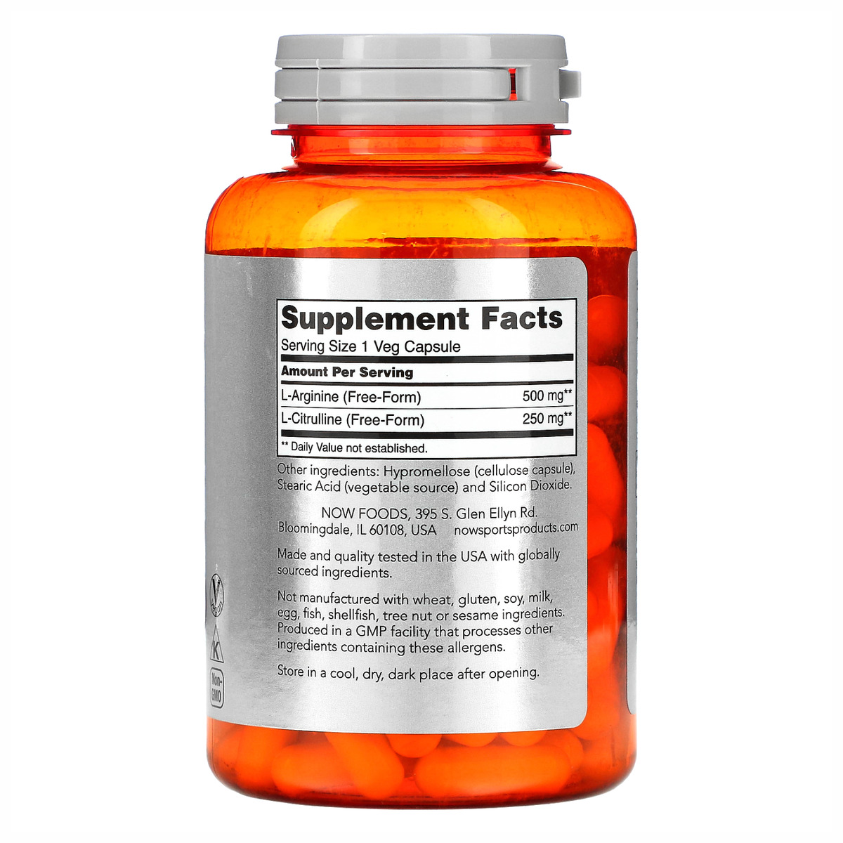 Arginine 500mg Citruline 250mg - 120 vcaps. Фото 2