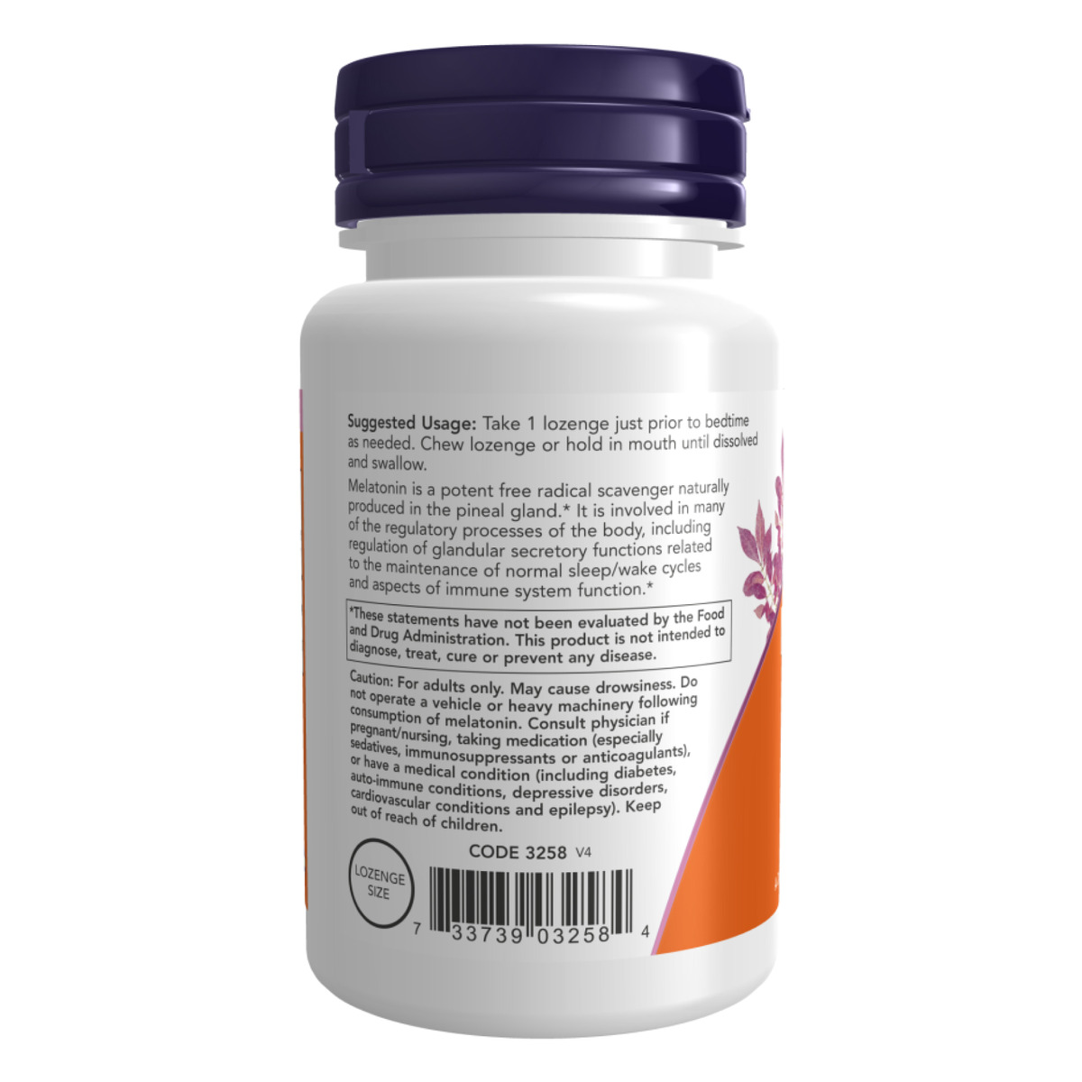 Melatonin 3mg - 180 lozenges. Фото 3