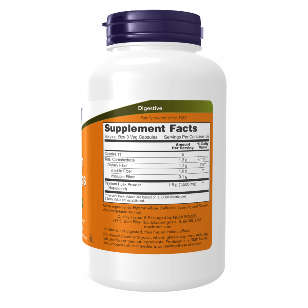 Psyllium Husk 500mg - 200 vcaps. Фото 2