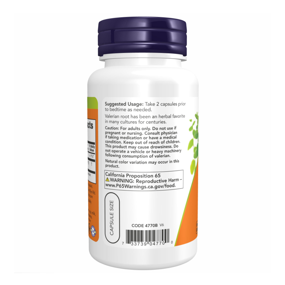 Valerian Root 500mg - 250 vcaps. Фото 3