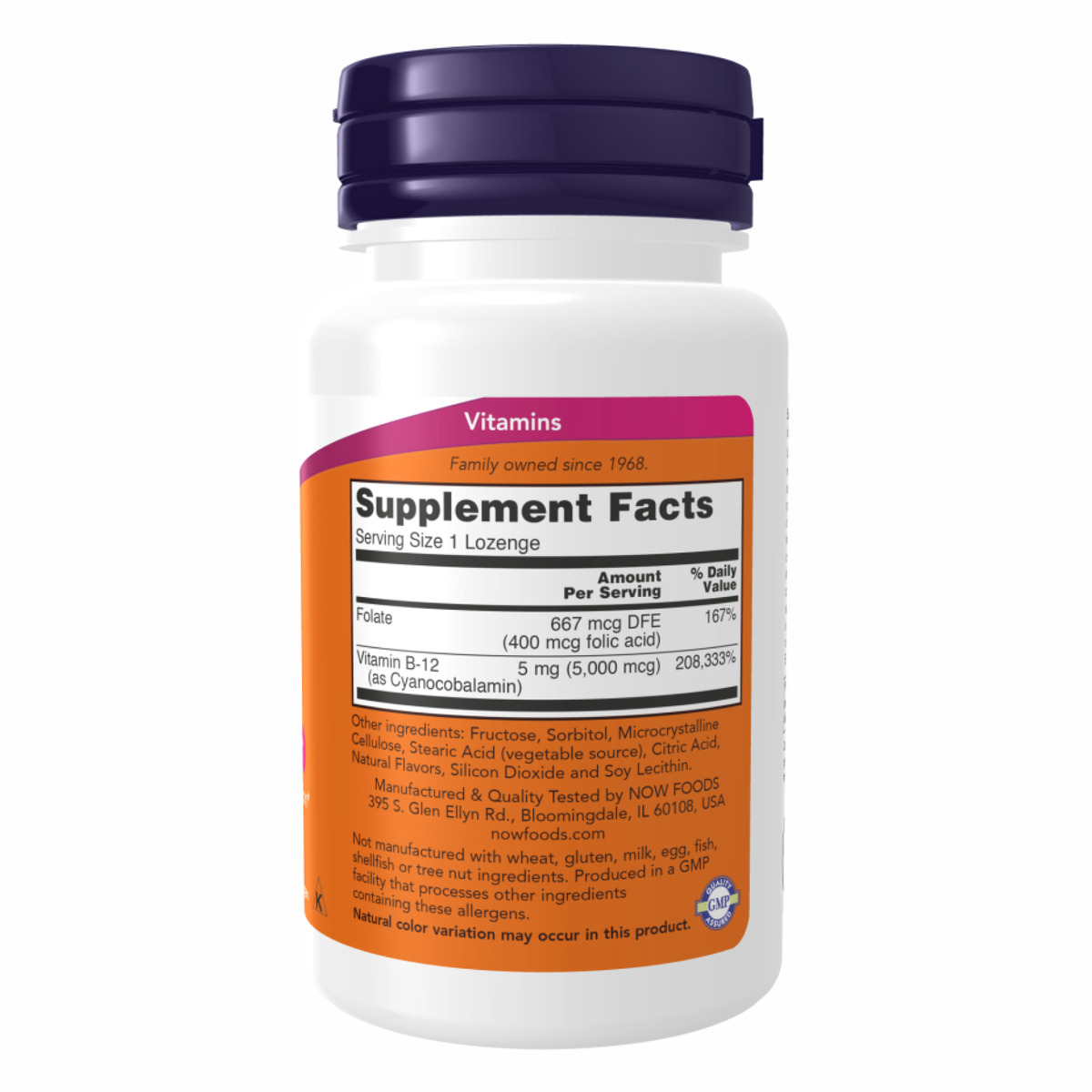 B-12 5000mcg + Folic - 60 lozenges. Фото 2