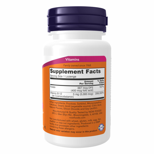 B-12 5000mcg + Folic - 60 lozenges. Фото 2