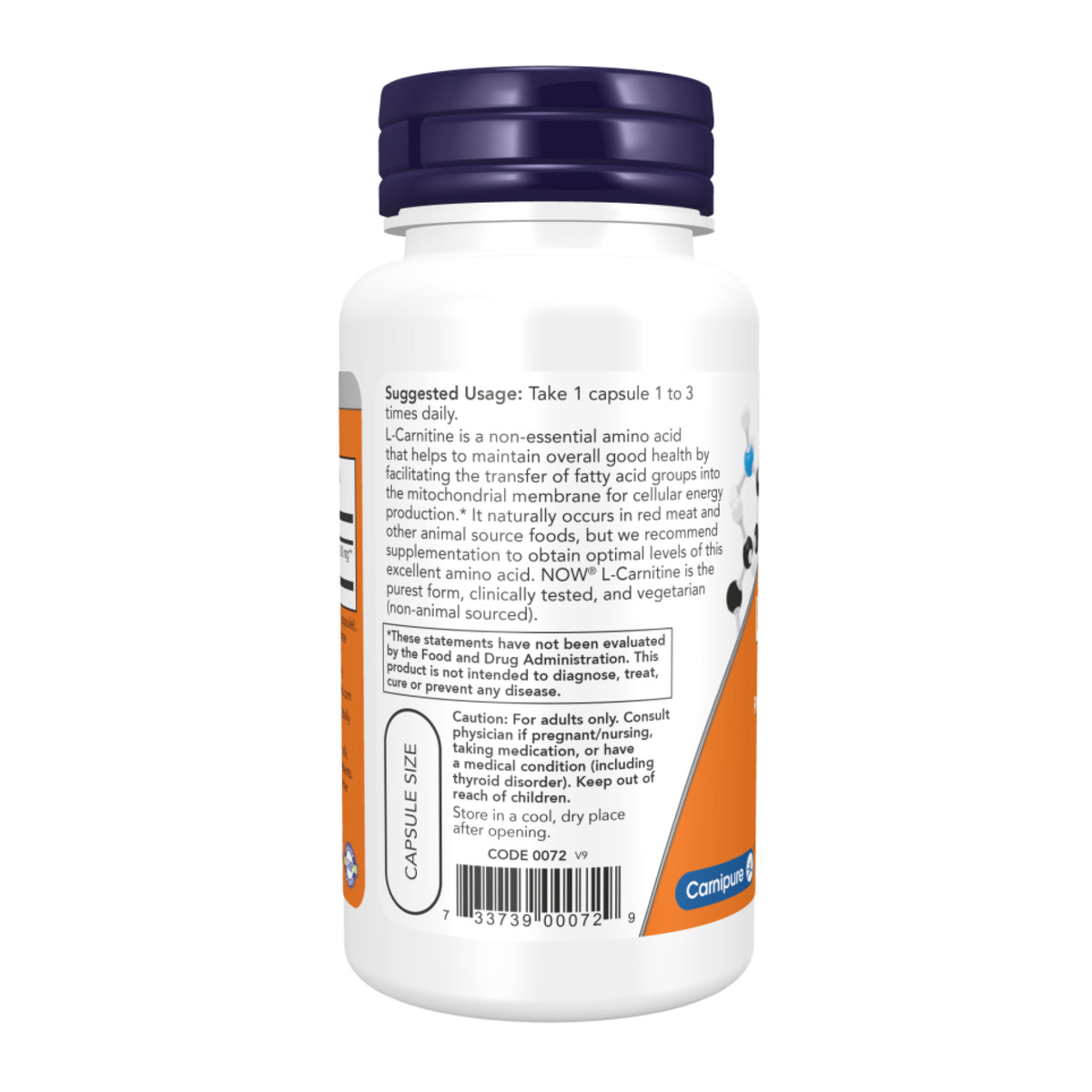 L-Carnitine 500mg - 60 vcaps. Фото 3