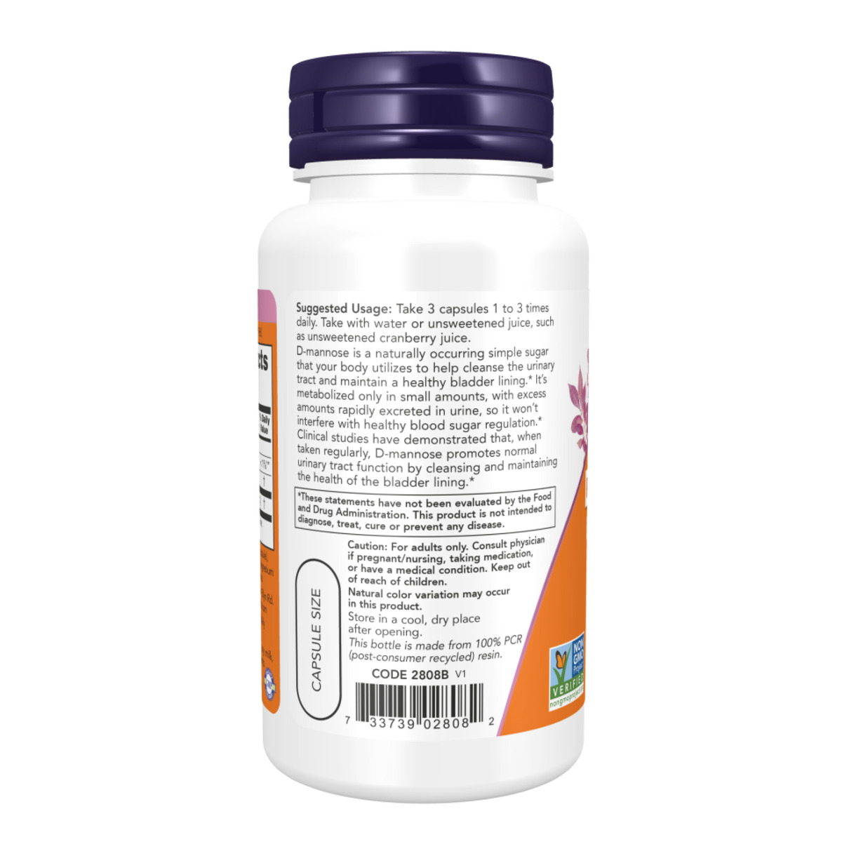 D-Mannose Urinary Support 500mg - 60 vcaps. Фото 3