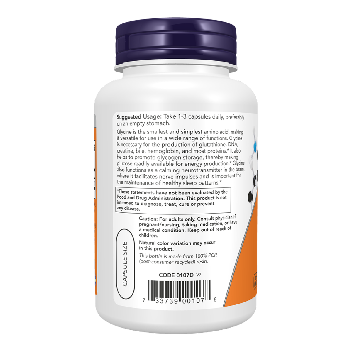 Glycine 1000 mg - 250 vcaps. Фото 3