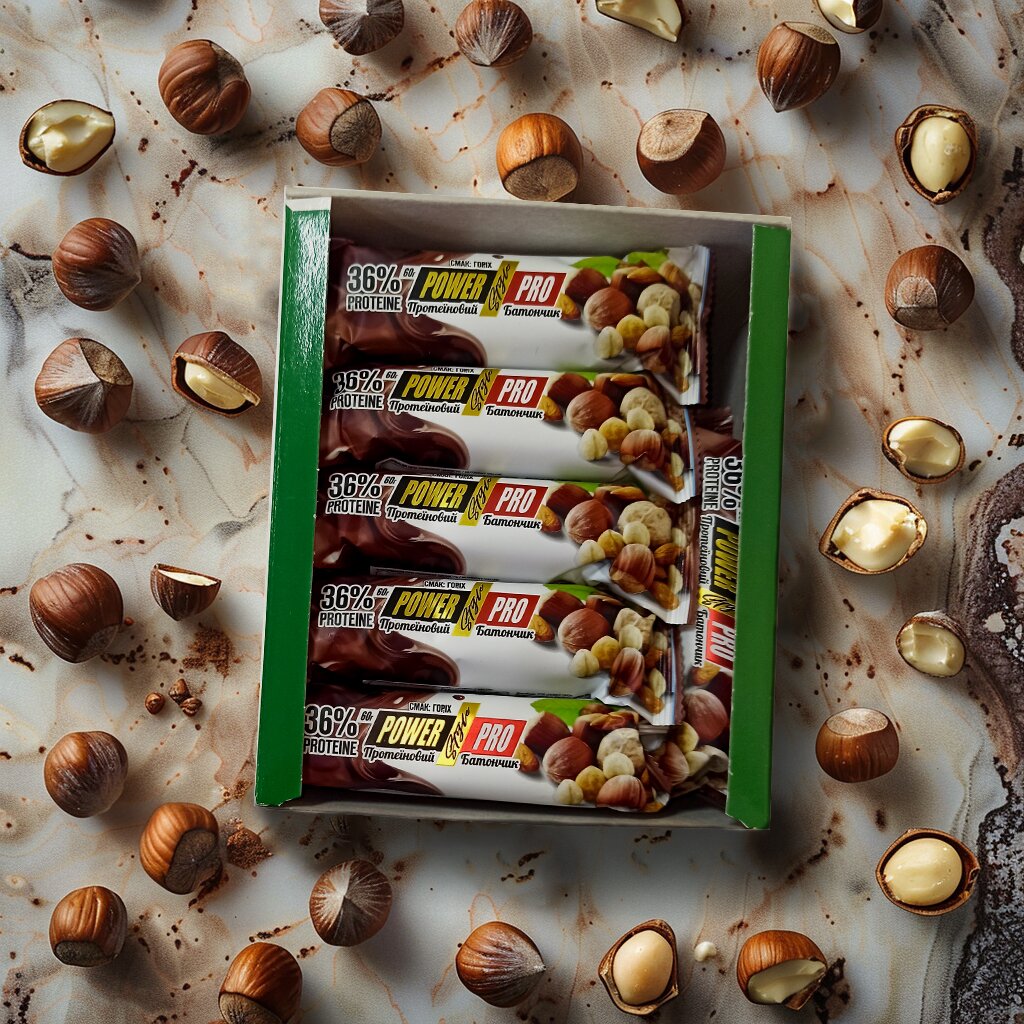 Батончик Power Pro Protein Bar 36% with Nut, 20*60 грам