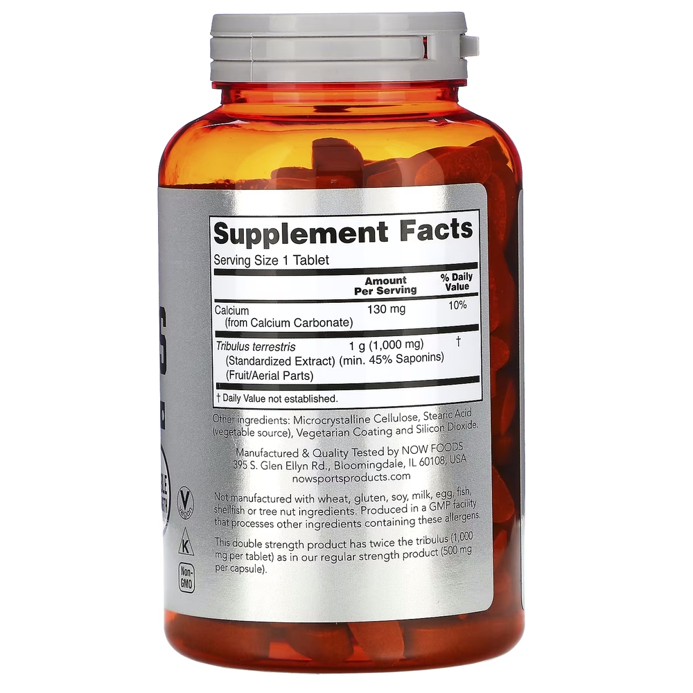 Стимулятор тестостерону NOW Sports Tribulus 1000 mg, 180 таблеток. Фото 2