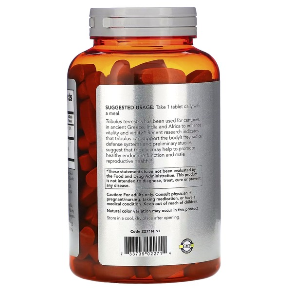 Стимулятор тестостерону NOW Sports Tribulus 1000 mg, 180 таблеток. Фото 3