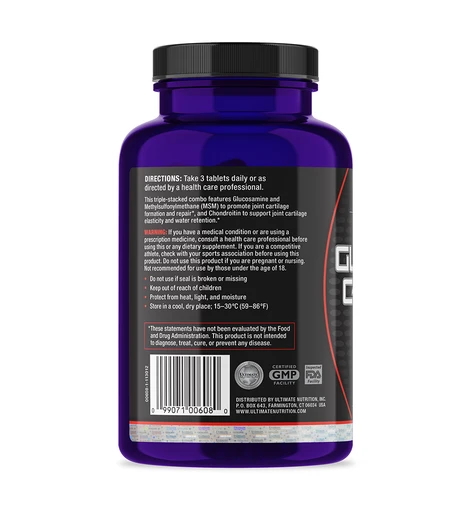Препарат для суглобів і зв'язок Ultimate Nutrition Glucosamine Chondroitin MSM, 90 таблеток. Фото 2