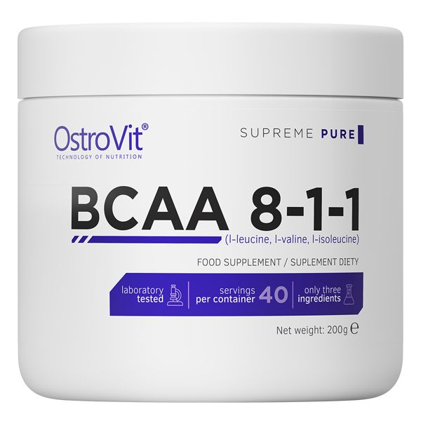 Амінокислота BCAA OstroVit BCAA 8:1:1, 200 грам
