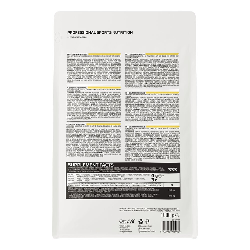 Креатин OstroVit Creatine Monohydrate, 1 кг. Фото 4