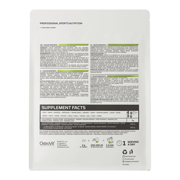 Креатин OstroVit Creatine Monohydrate, 300 грам. Фото 14