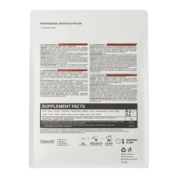 Креатин OstroVit Creatine Monohydrate, 300 грам. Фото 17